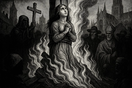 Joan of Arc burned at the stake - made with AI