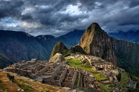 Aerial view of Machu Picchu terraces made with AI