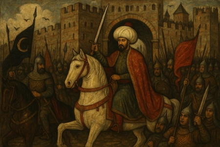 Mehmed II entering Constantinople — made with AI