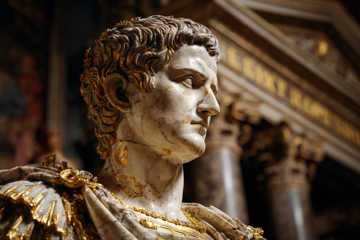 Marble portrait of Roman emperor Caligula