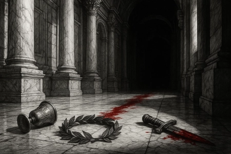 AI-generated illustration of Caligula assassination
