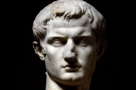 AI-generated image of Caligula marble statue
