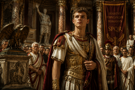 Young Roman Emperor Caligula — Image made with AI