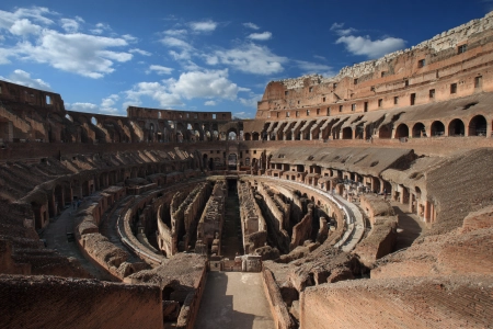 Image made with AI of the Roman Colosseum inside