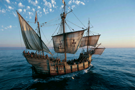 Columbus Caravel ship — made with AI