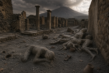 Pompeii victims and bodies — made with AI
