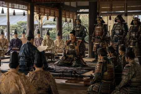 Ceremony at a noble court in Japan made with AI
