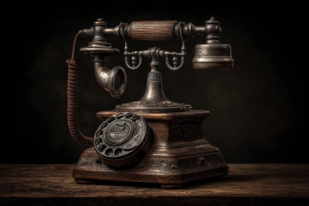 Antique Bell telephone made with AI