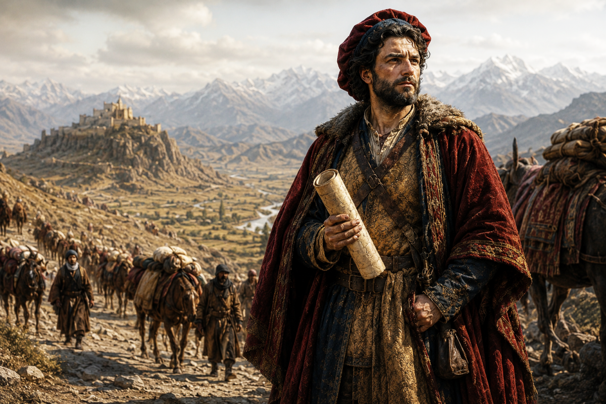 Marco Polo journey along the Silk Road