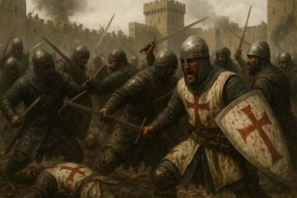 Medieval knights inspired by the Knights Templar