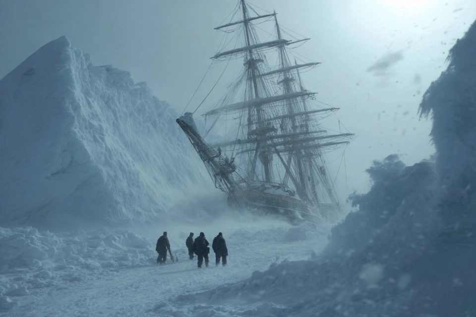 Expedition ship trapped in Arctic pack ice
